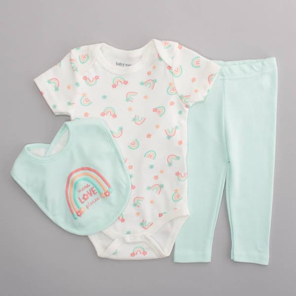 Baby Girl (NB-9M) baby views(R) 3pc. More Love Rainbow Bodysuit Set - image 