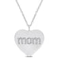 Sophia B Silver 1/10ct. Diamond Mom Heart Chain Pendant - image 1