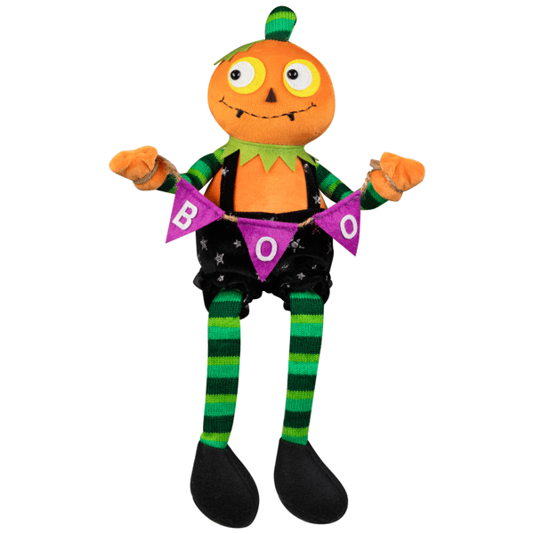 Northlight Sitting Plush Jack o Lantern Halloween Figure - 14in. - image 