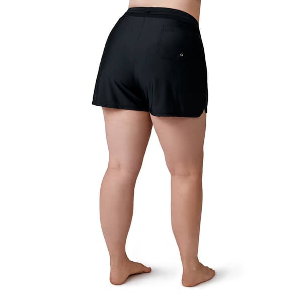 Plus Size Free Country Solid Built In Brief Swim Shorts