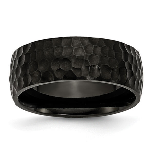 Mens Endless Affection&#40;tm&#41; Black IP-Plated & Hammered 8mm Band - image 