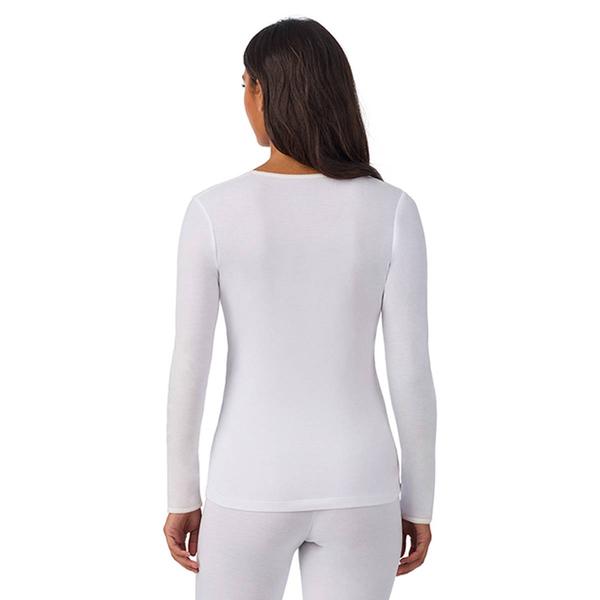 Womens Cuddl Duds® Softwear Lace Edge Long Sleeve V-Neck Tee