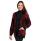 Womens Birch Long Sleeve Two-Tone Black Cardigan - image 1