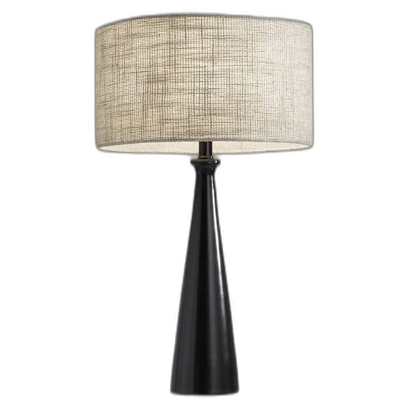 HomeRoots 22in. Black Metal Geo Table Lamp