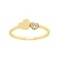 Marsala Gold Plated Clear Cubic Zirconia Double Heart Ring - image 1