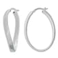 Ellen Tracy Sterling Silver Wave Hoop Earrings - image 1