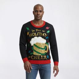 Mens Holiday Hype Full Of Holiday Cheer Drink Pocket Sweater