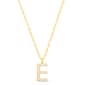 Sterling Silver Gold E Initial Cubic Zirconia Necklace - image 1