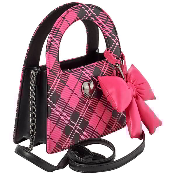 Luv Betsey by Betsey Johnson Josie Bow Plaid Satchel $58