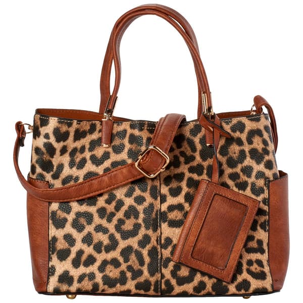 DS Fashion NY Triple Comp Leopard Satchel
