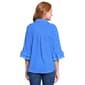 Womens Ali Miles 3/4 Ruffle Sleeve Stripe Button Front Blouse - image 2