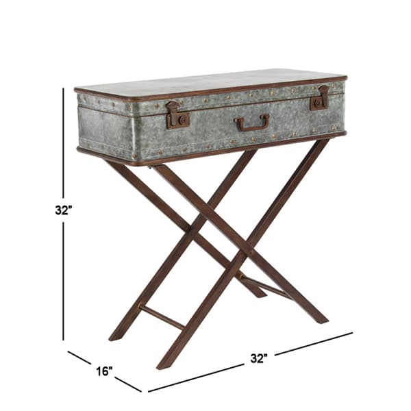 9th &amp; Pike® Grey Iron Farmhouse Accent Table