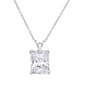 Sterling Silver Emerald Cut Pendant Necklace - image 1