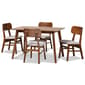 Baxton Studio Euclid Walnut Brown Finished Wood 5pc. Dining Set - image 1