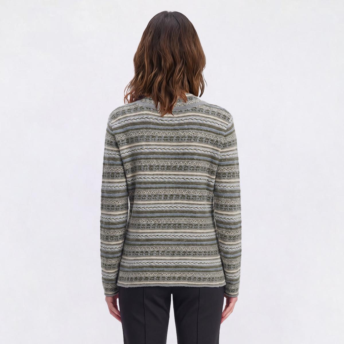 Womens Olive & Vine Long Sleeve Stripe Turtleneck Sweater