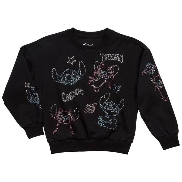 Girls (7-16) Disney Stitch & Angel Rhinestone Sweatshirt - image 