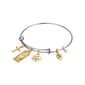 Shine Have Faith Two-Tone Crystal Bezel Bangle Bracelet - image 2