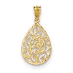 Gold Classics(tm) 14kt. Small Filigree Teardrop Pendant