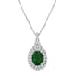 Gemstone Classics&#40;tm&#41; Sterling Silver Emerald/Sapphire Halo Pendant - image 1