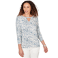 Womens Emaline Key Items 3/4 Sleeve Notch Neck Printed Top - image 1