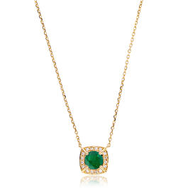 Gemstone Classics&#40;tm&#41; 10kt. Yellow Gold Emerald Necklace
