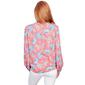 Petite Ruby Rd. Patio Party Long Sleeve Woven Jacobean Floral Top - image 2