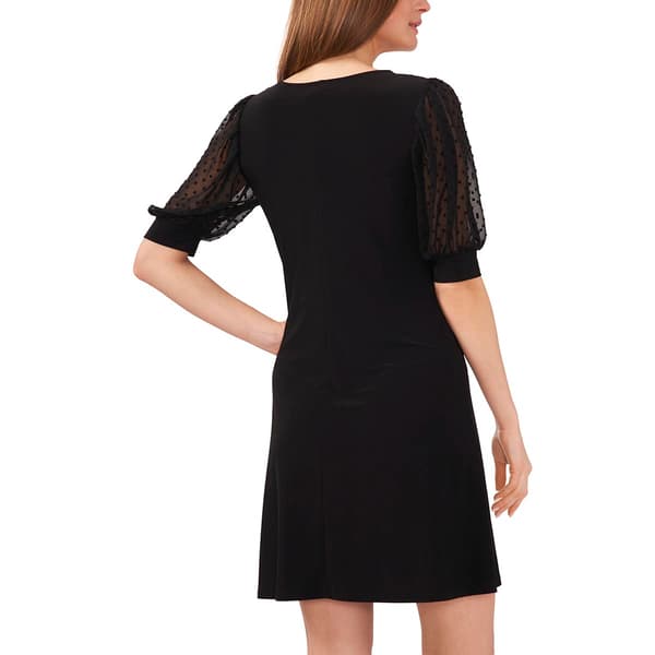 Womens MSK Puff Clip Dot Sleeve Shift Dress