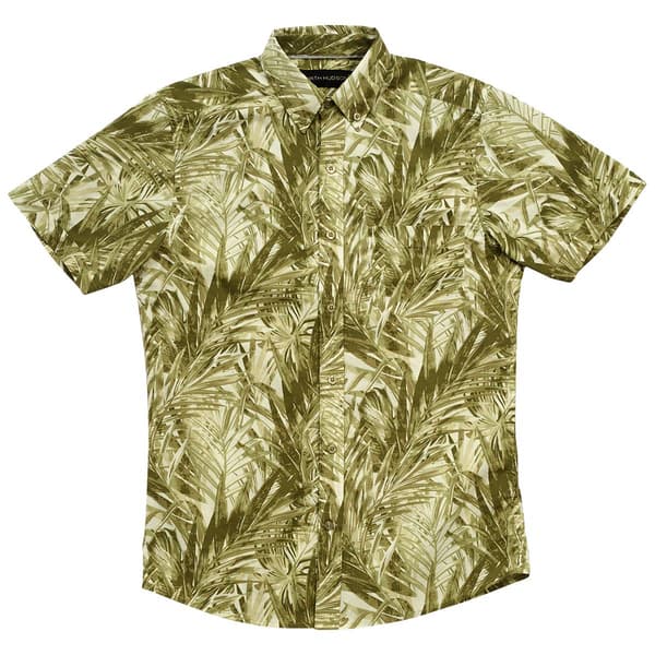 Mens North Hudson Print Tuckless Button Down Shirt - Moss - image 