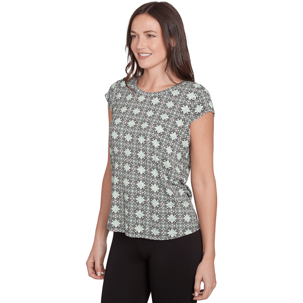 Womens Emaline Key Items Cap Sleeve Medallion Tee