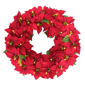 Puleo International 24in. Pre-Lit Red Poinsettia Wreath - image 1
