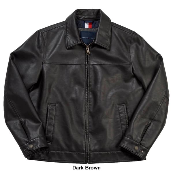 Tommy hilfiger faux outlet leather jacket