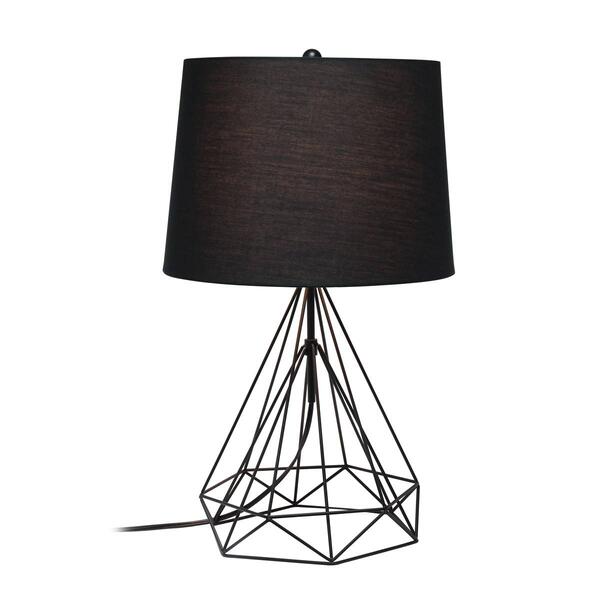 Lalia Home Studio Loft Geometric Wired Table Lamp w/Fabric Shade - image 