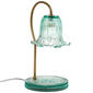 Mikasa Electric Candle Base w/ Blue Green Glass Shade - image 1