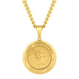 Mens Gentlemens Classics(tm) Gold St. Christopher Medallion Pendant