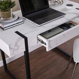 Southern Enterprises Rangley Modern Faux Marble Desk