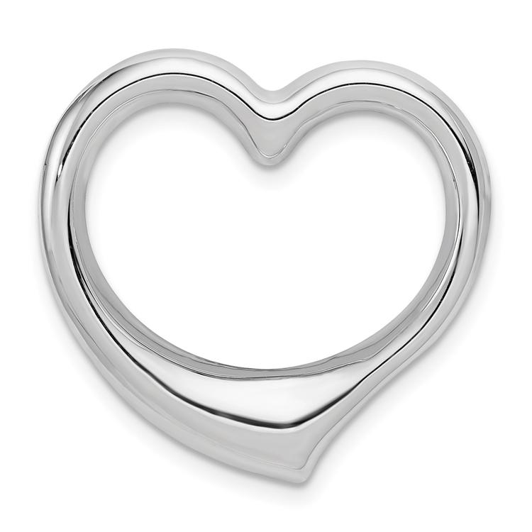 Gold Classics(tm) 14kt. White Gold Hollow Heart Slide Pendant