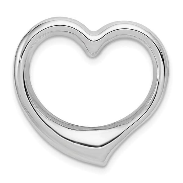 Gold Classics(tm) 14kt. White Gold Hollow Heart Slide Pendant - image 
