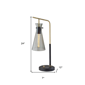HomeRoots 24in. Black & Gold Metal Desk Lamp with Cone Shade - image 2