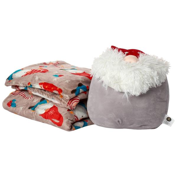 Holiday Home Gnome Throw with Pillow Combo