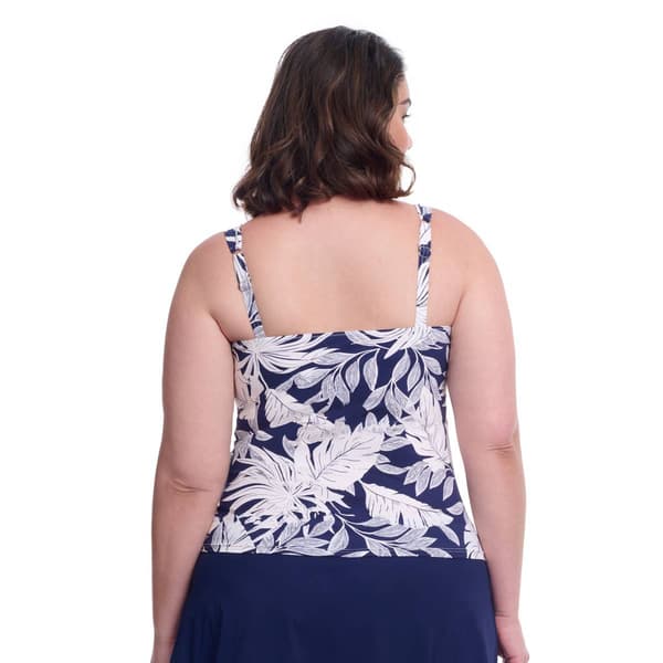 Plus Size Profile by Gottex Tropical Leaf Tankini Swim Top
