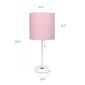 LimeLights White Stick Lamp w/Charging Outlet/Pink Shade-Set of 2 - image 4