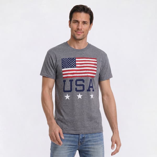 Mens Home of the Brave Halftone USA Graphic Tee - image 