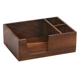 Kalmar Home Acacia Wood Flatware and Napkin Holder