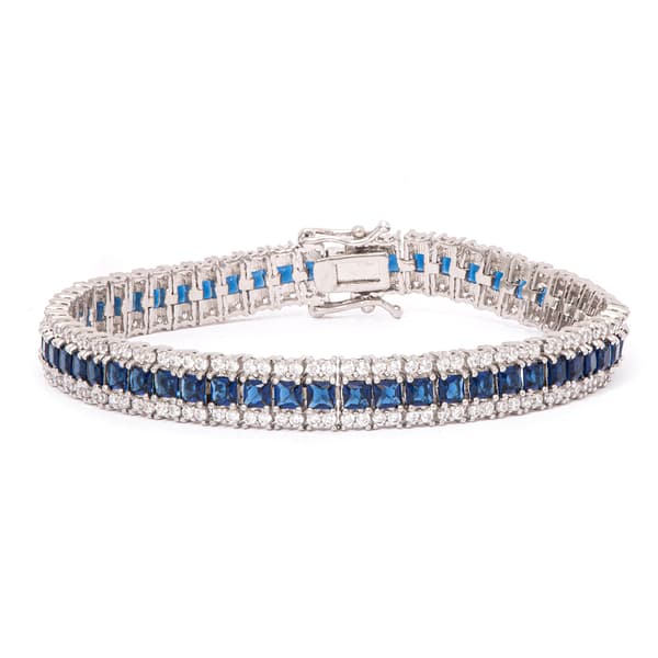 Gianni Argento Lab Grown Sapphire and Cubic Zirconia Bracelet - image 