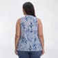 Plus Size Emily Daniels Sleeveless Floral Disco Foil Dot Blouse - image 2