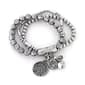 Ruby Rd. 3-Row Silver Ox Beaded Charm Stretch Bracelet - image 1