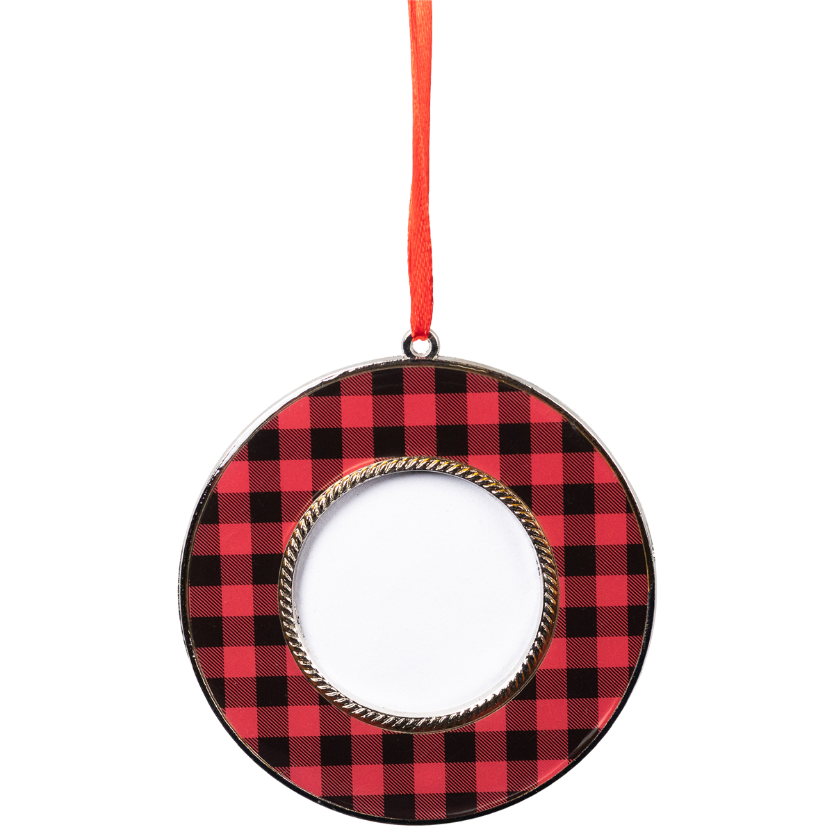 Northlight 4ct. Buffalo Plaid Photo Frame Christmas Ornaments