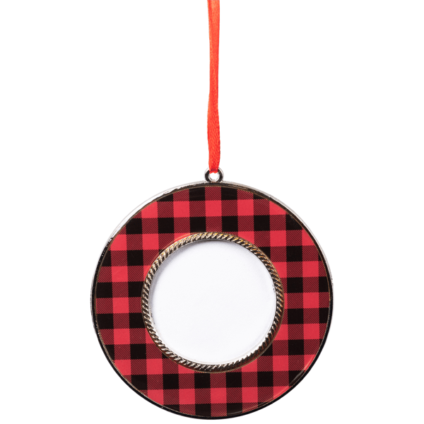 Northlight 4ct. Buffalo Plaid Photo Frame Christmas Ornaments