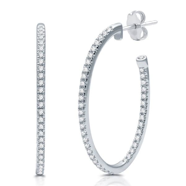 Nova Star(R) 1ctw. Lab Grown Diamond J Hoop Earrings - image 