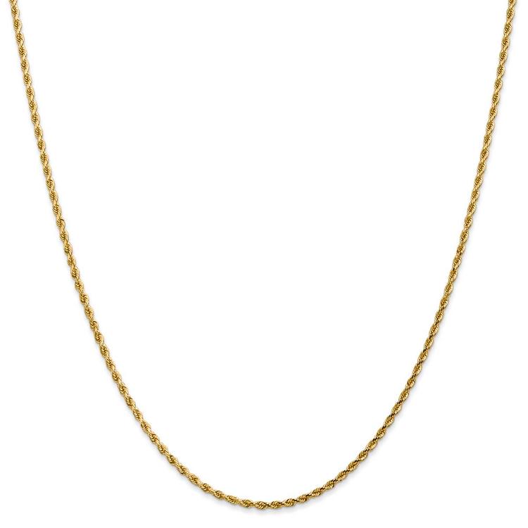 Unisex Gold Classics™ 1.75mm. 14k Diamond Cut Rope 14in. Necklace